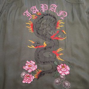 Army Green Dragon Japan Button Up